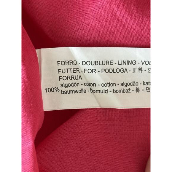 Zara NWT Hot Pink Mini Babydoll Sundress Ruffle Trim Spaghetti Tie Strap Sz M - Picture 11 of 16